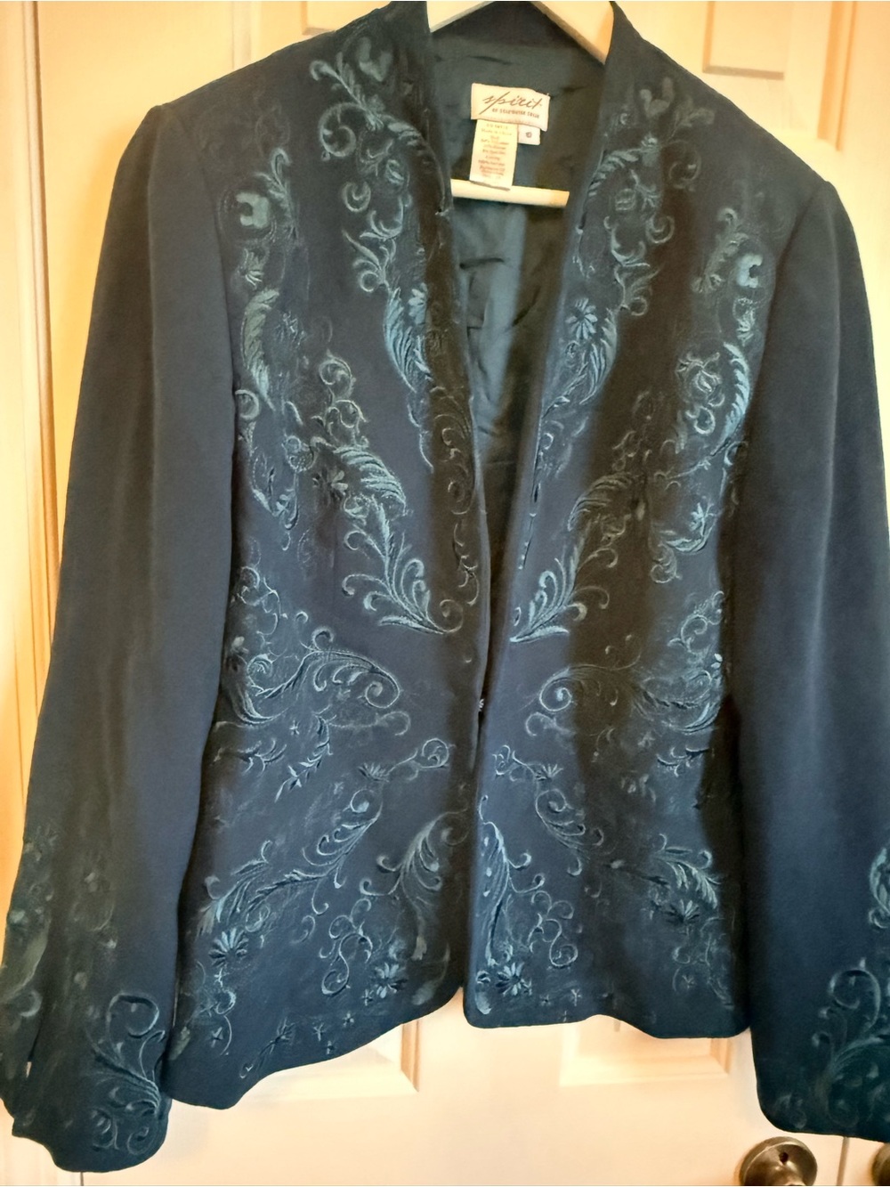 Coldwater Creek Black Embroidered Women's Blazer Jacket